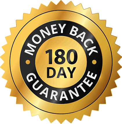 Meta Melt -180-day risk-free money-back guarantee badge